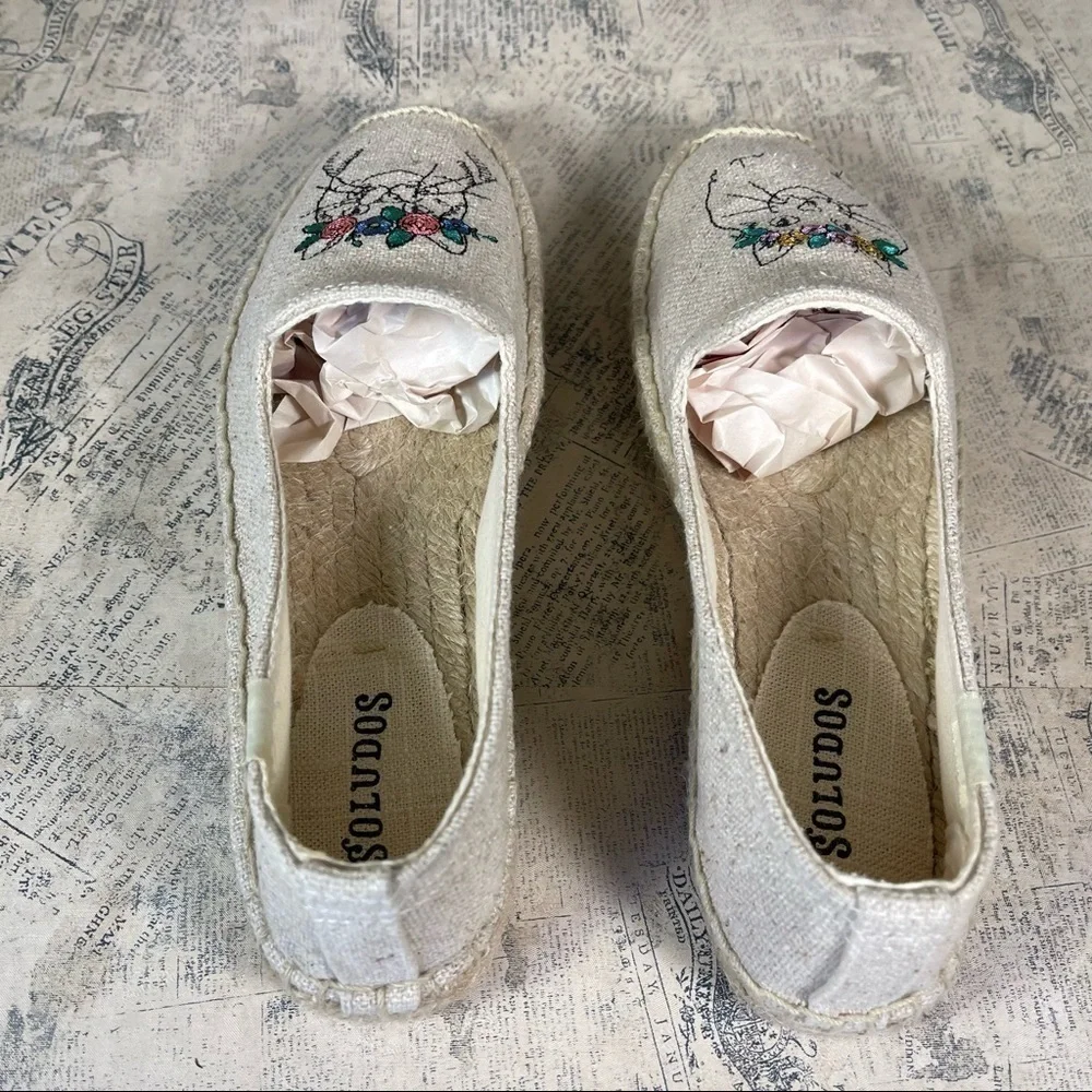 Soludos Espadrille Flat with embroiled cat